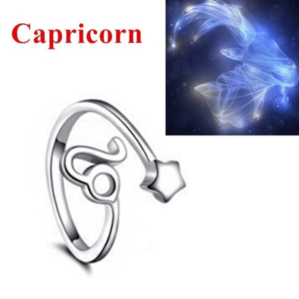 Capricorn Zodiac Sign & Star Ring